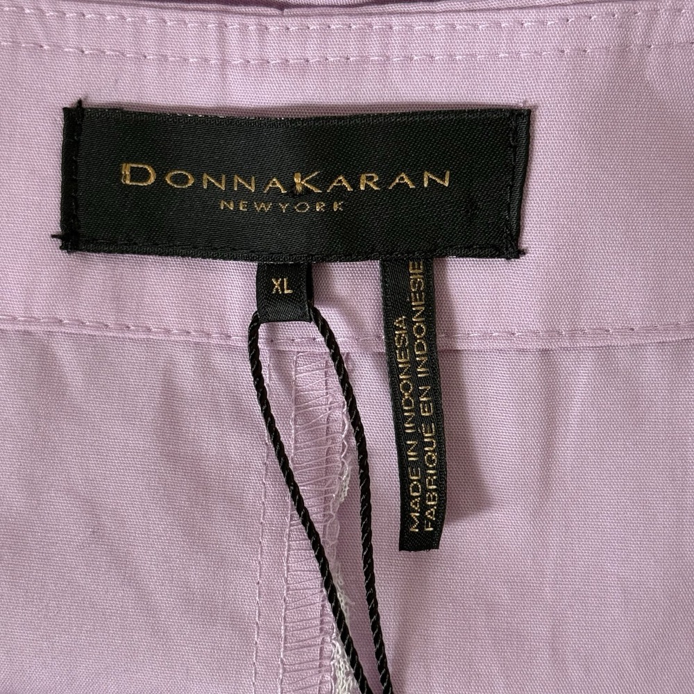 Donna Karan New York Women's V-Neck Short Sleeve Blouse Size XL Lavender NWT - Picture 3 of 9